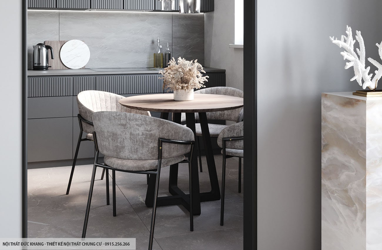 Mẫu 10: Thiết kế nội thất chung cư diện tích 60m2 – 2 phòng ngủ