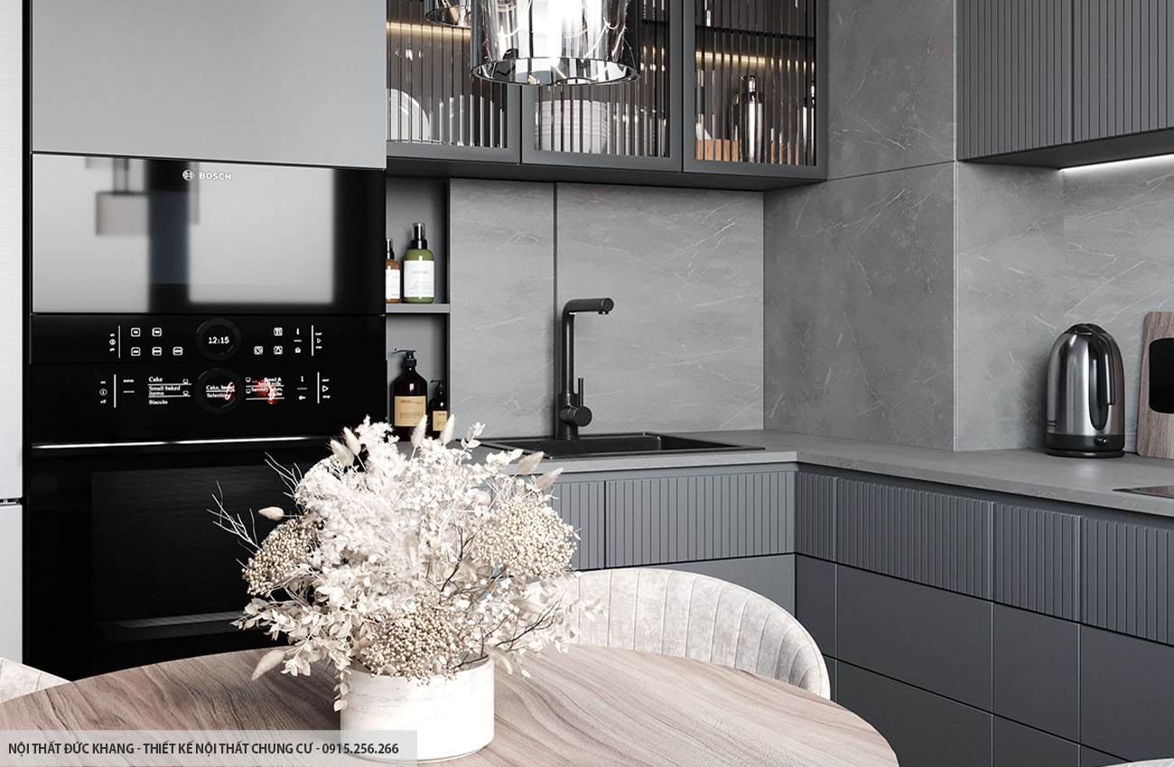 Mẫu 10: Thiết kế nội thất chung cư diện tích 60m2 – 2 phòng ngủ