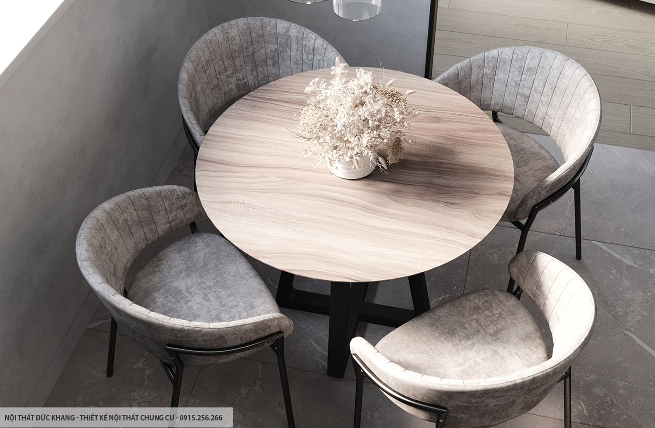 Mẫu 10: Thiết kế nội thất chung cư diện tích 60m2 – 2 phòng ngủ