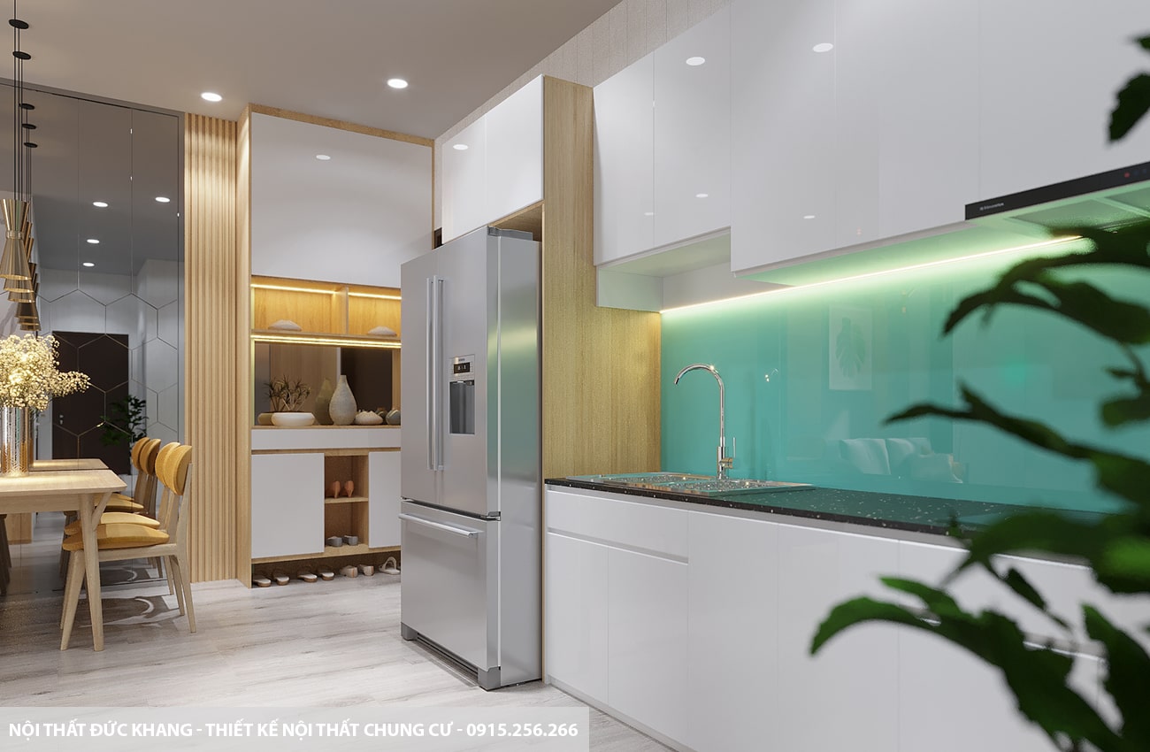 Mẫu 11: Thiết kế nội thất chung cư diện tích 63m2 – 2 phòng ngủ