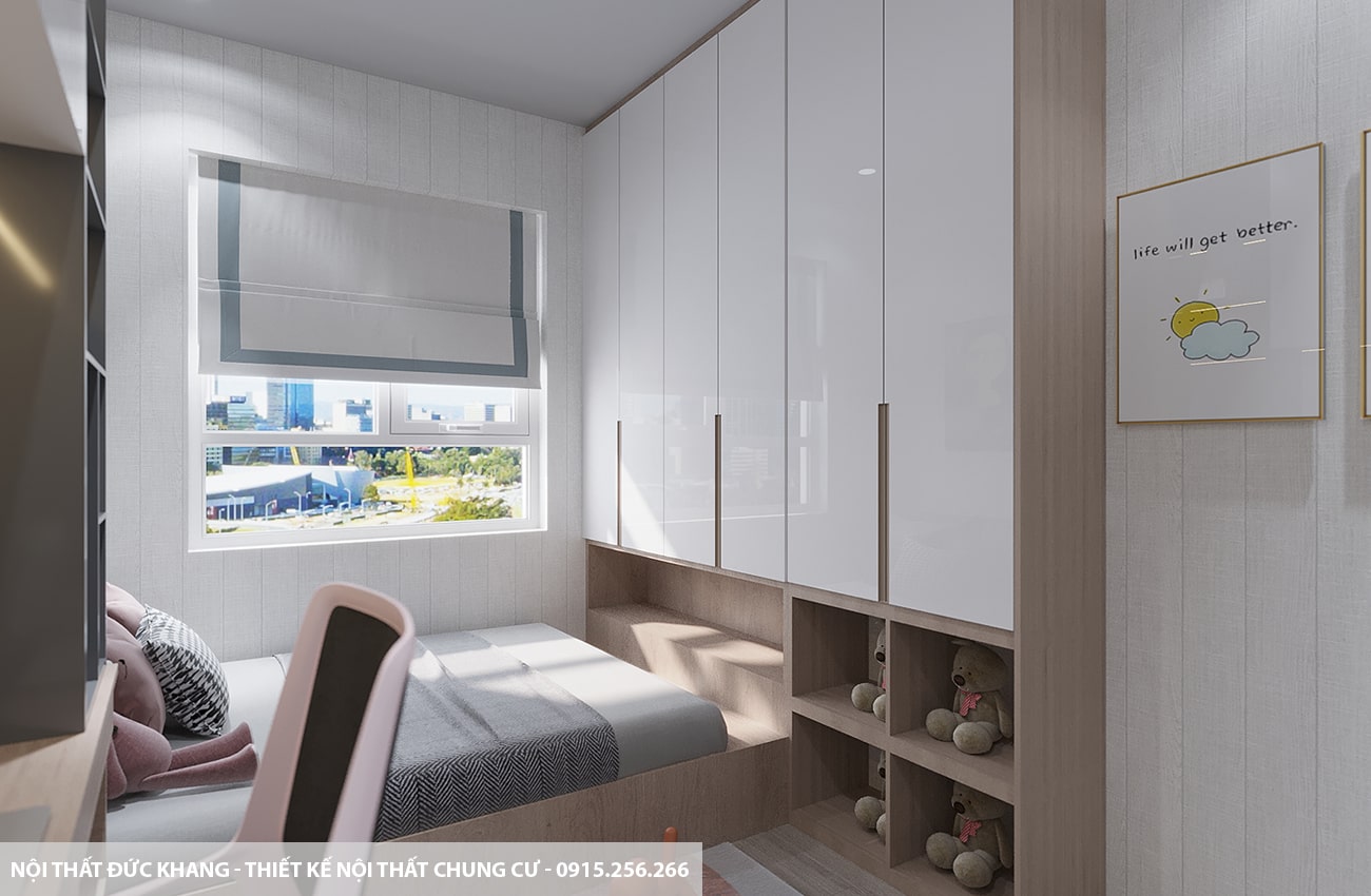 Mẫu 11: Thiết kế nội thất chung cư diện tích 63m2 – 2 phòng ngủ