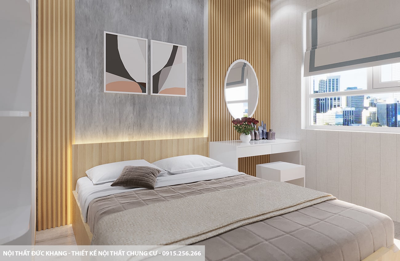 Mẫu 11: Thiết kế nội thất chung cư diện tích 63m2 – 2 phòng ngủ