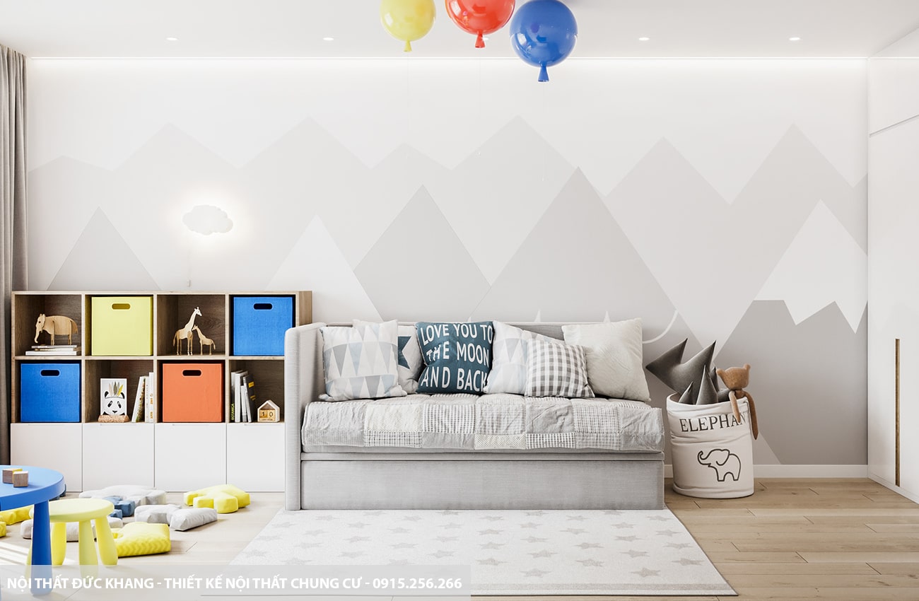 Mẫu 12: Thiết kế nội thất chung cư diện tích 65m2 – 2 phòng ngủ