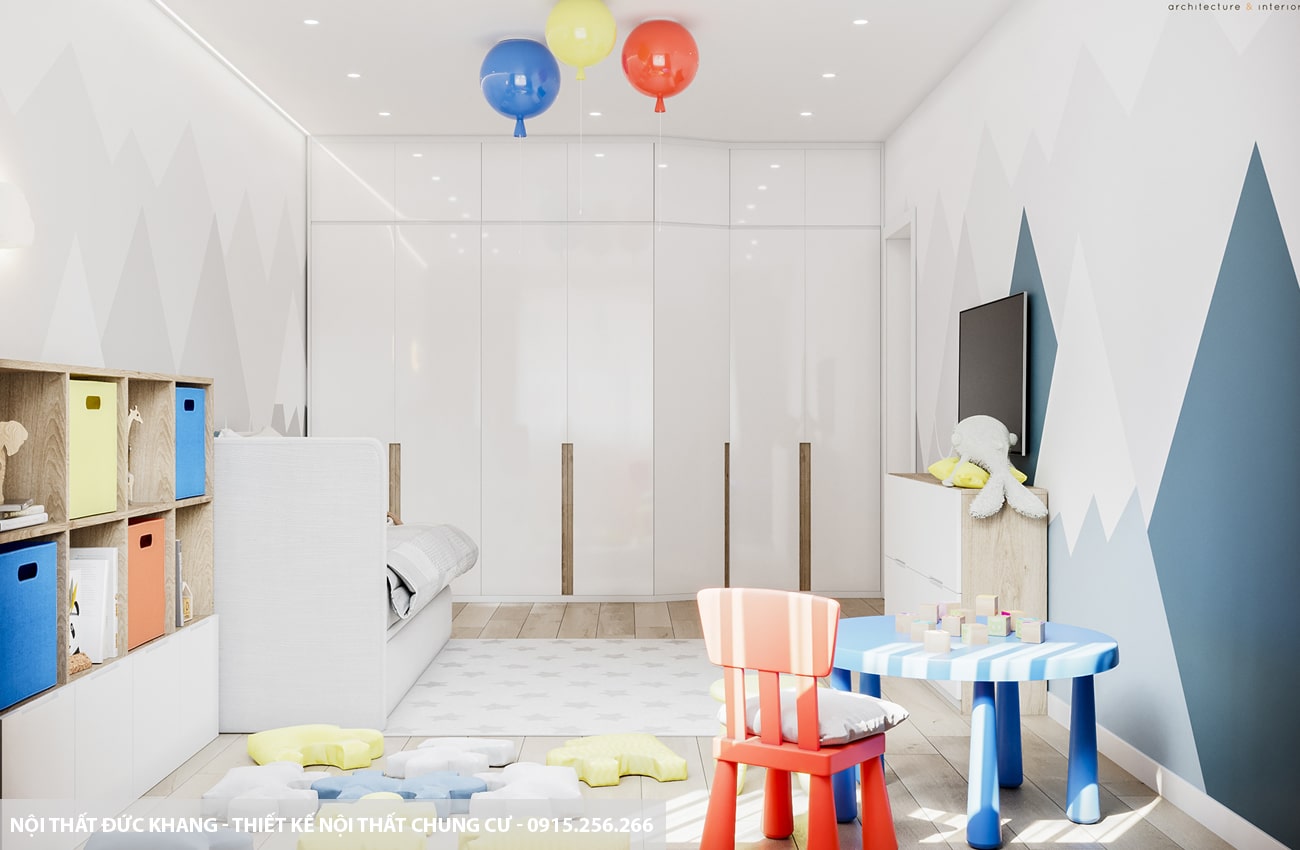 Mẫu 12: Thiết kế nội thất chung cư diện tích 65m2 – 2 phòng ngủ