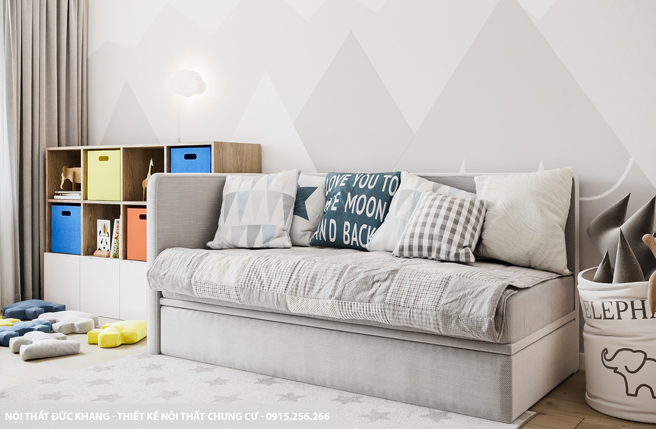 Mẫu 12: Thiết kế nội thất chung cư diện tích 65m2 – 2 phòng ngủ