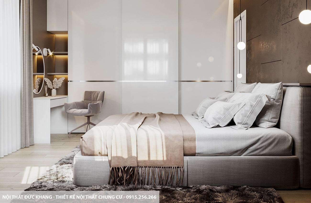 Mẫu 12: Thiết kế nội thất chung cư diện tích 65m2 – 2 phòng ngủ