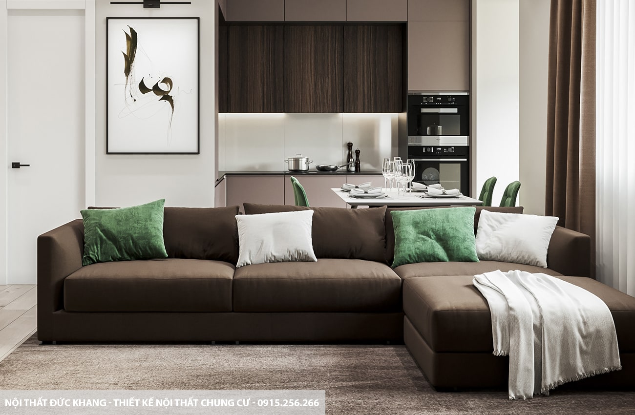 Mẫu 12: Thiết kế nội thất chung cư diện tích 65m2 – 2 phòng ngủ