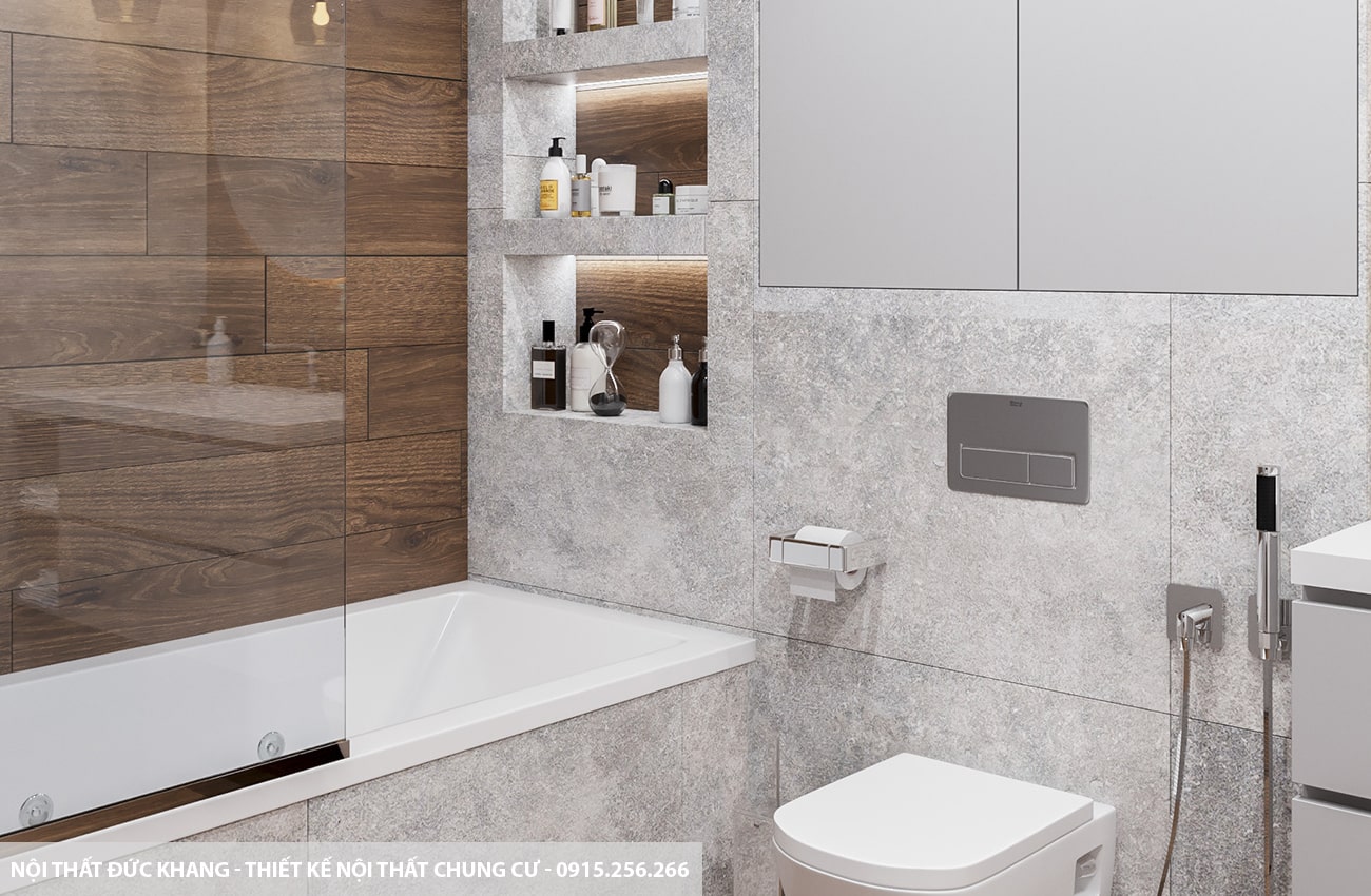 Mẫu 12: Thiết kế nội thất chung cư diện tích 65m2 – 2 phòng ngủ