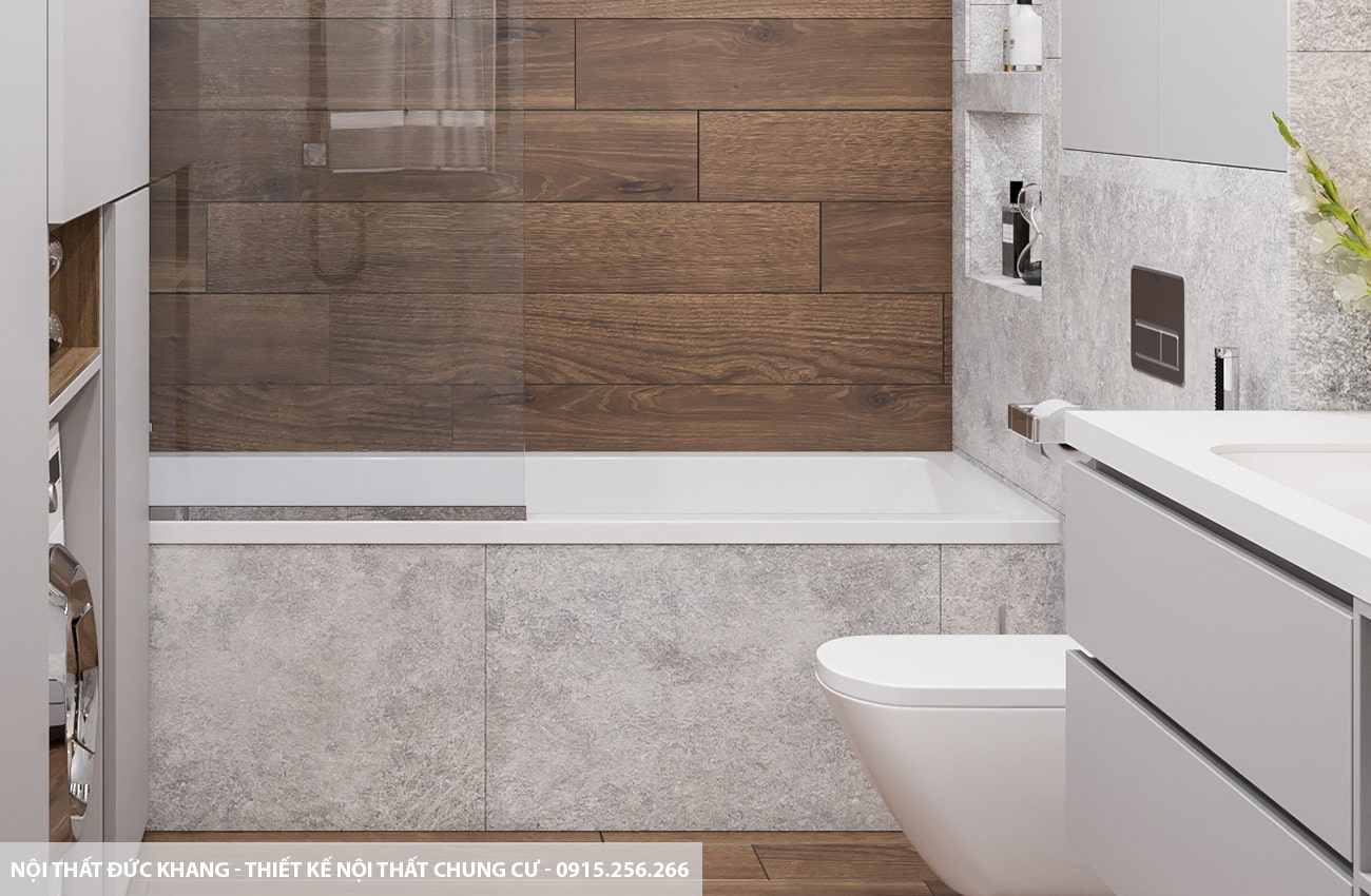 Mẫu 12: Thiết kế nội thất chung cư diện tích 65m2 – 2 phòng ngủ