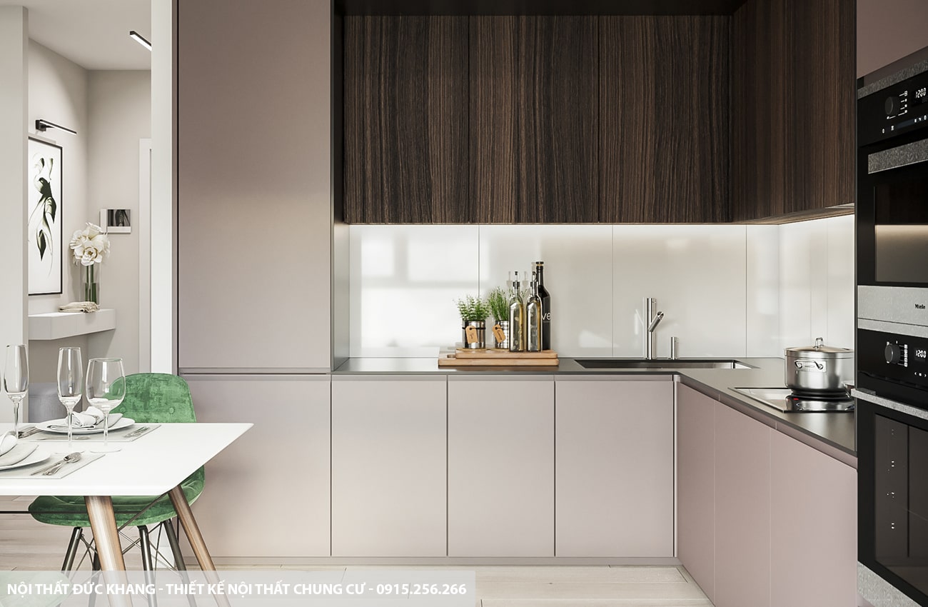 Mẫu 12: Thiết kế nội thất chung cư diện tích 65m2 – 2 phòng ngủ