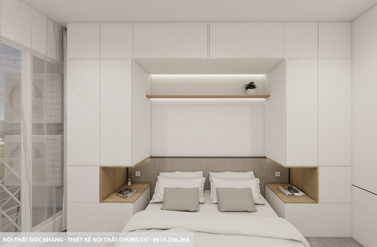 Mẫu 13: Thiết kế nội thất chung cư diện tích 68m2 – 2 phòng ngủ