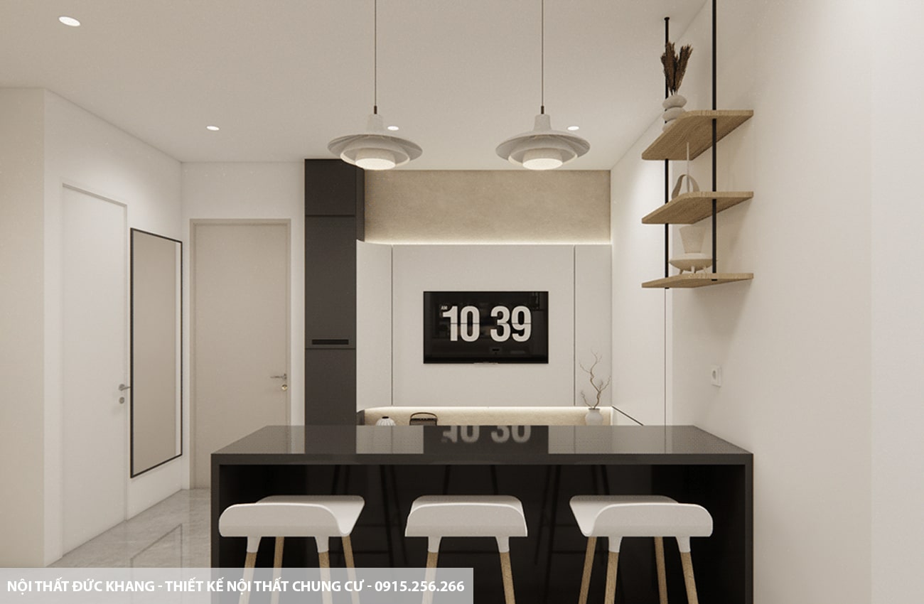 Mẫu 13: Thiết kế nội thất chung cư diện tích 68m2 – 2 phòng ngủ