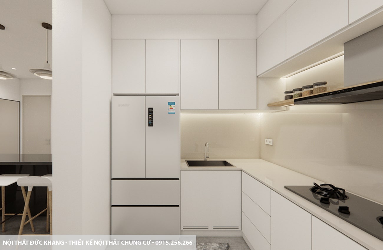 Mẫu 13: Thiết kế nội thất chung cư diện tích 68m2 – 2 phòng ngủ