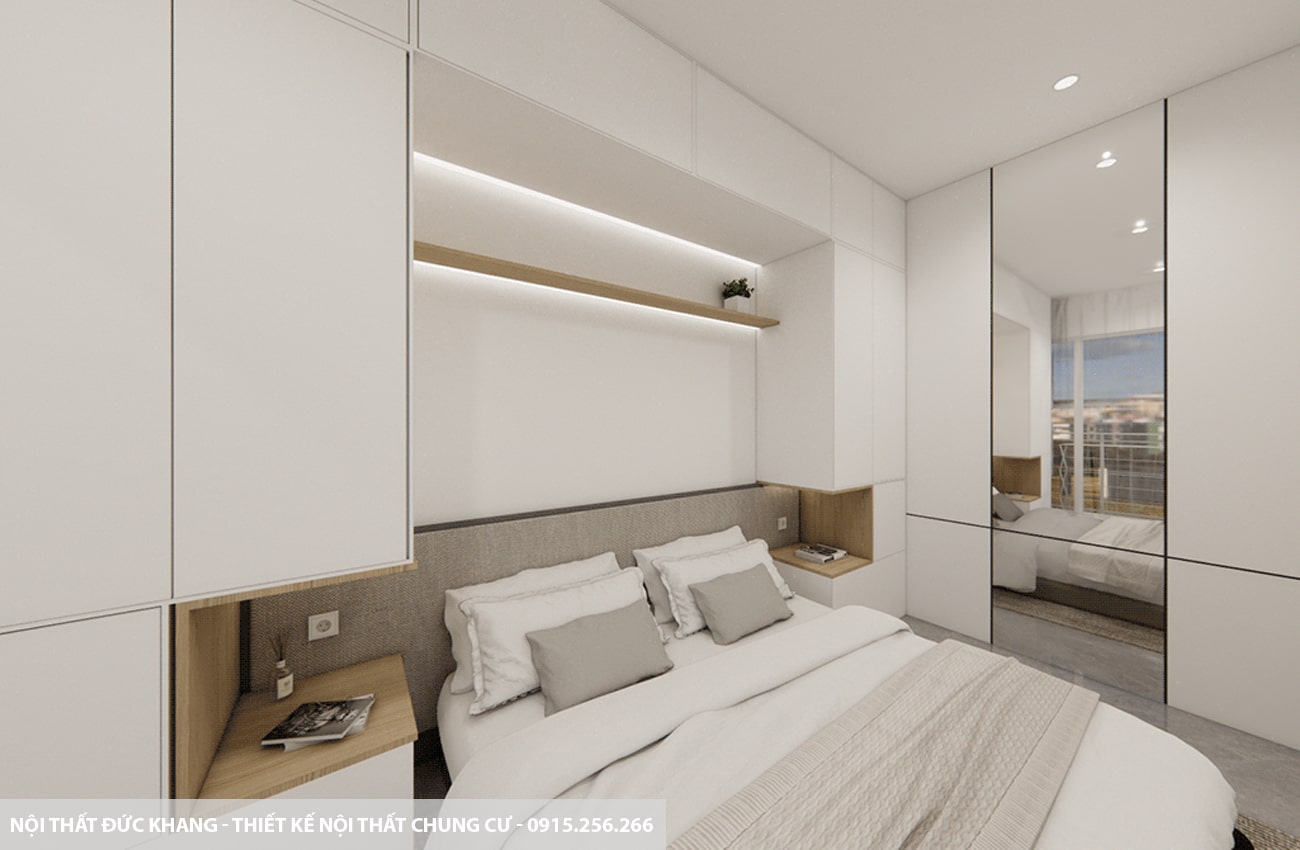 Mẫu 13: Thiết kế nội thất chung cư diện tích 68m2 – 2 phòng ngủ