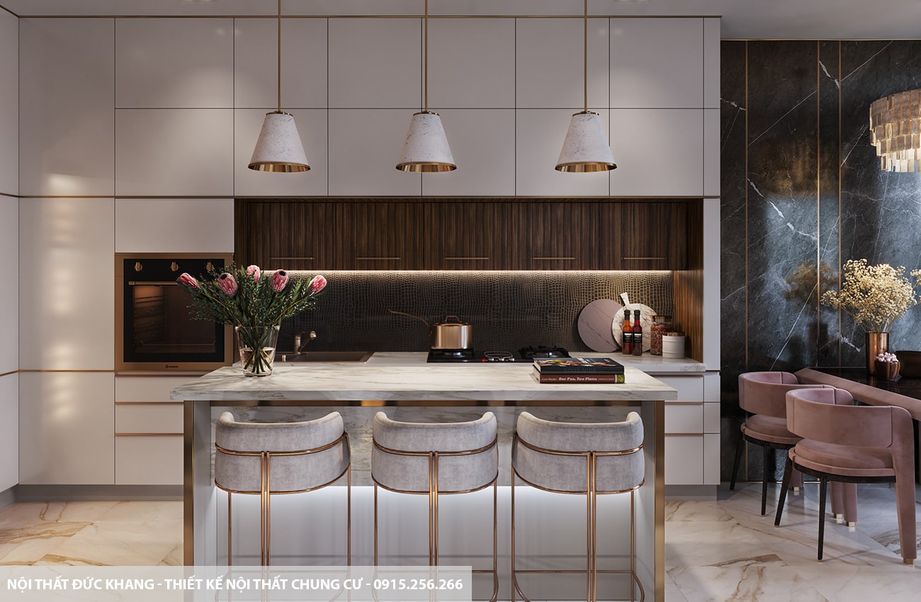 Mẫu 14: Thiết kế nội thất chung cư diện tích 70m2 – 2 phòng ngủ