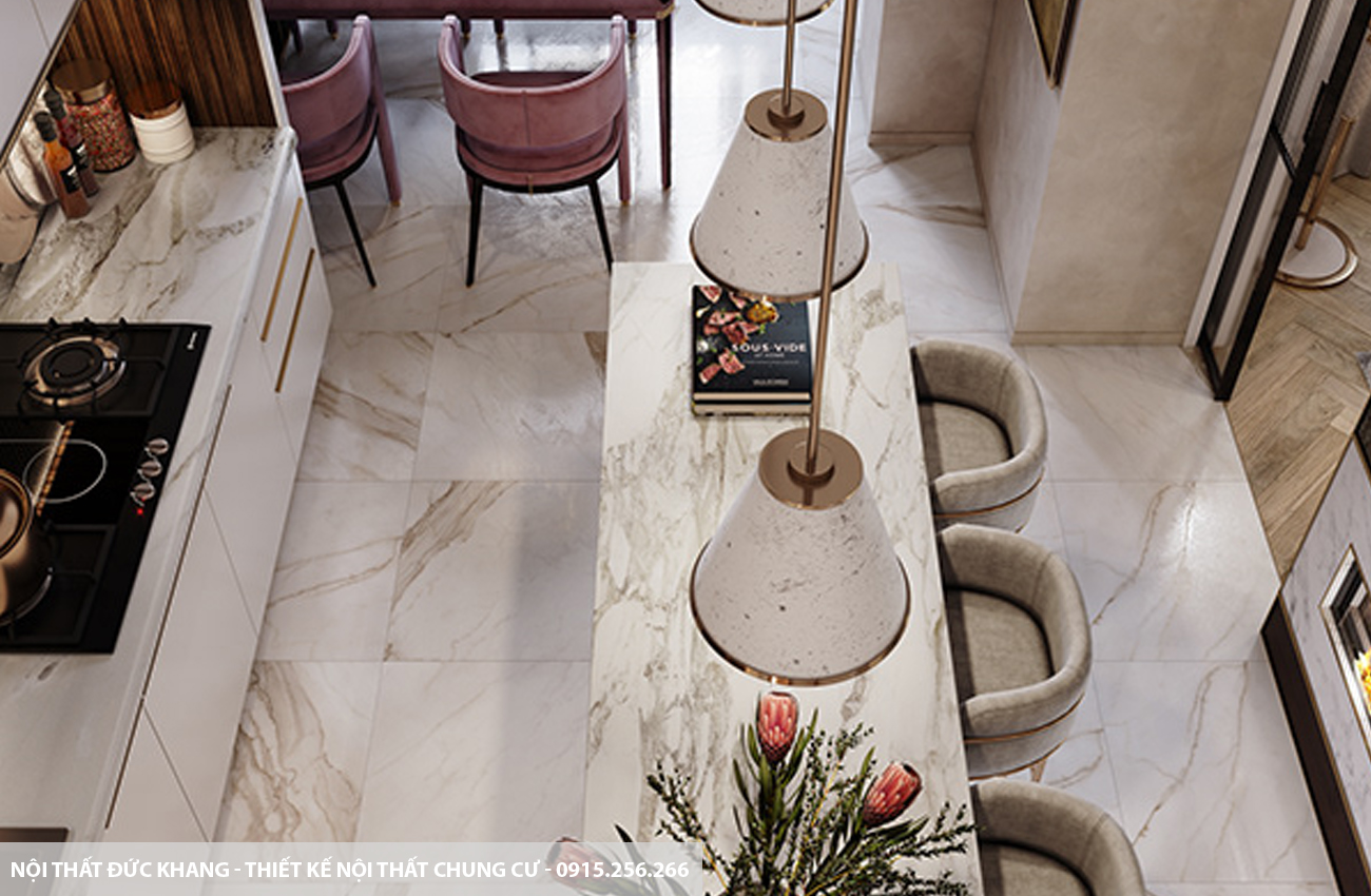 Mẫu 14: Thiết kế nội thất chung cư diện tích 70m2 – 2 phòng ngủ