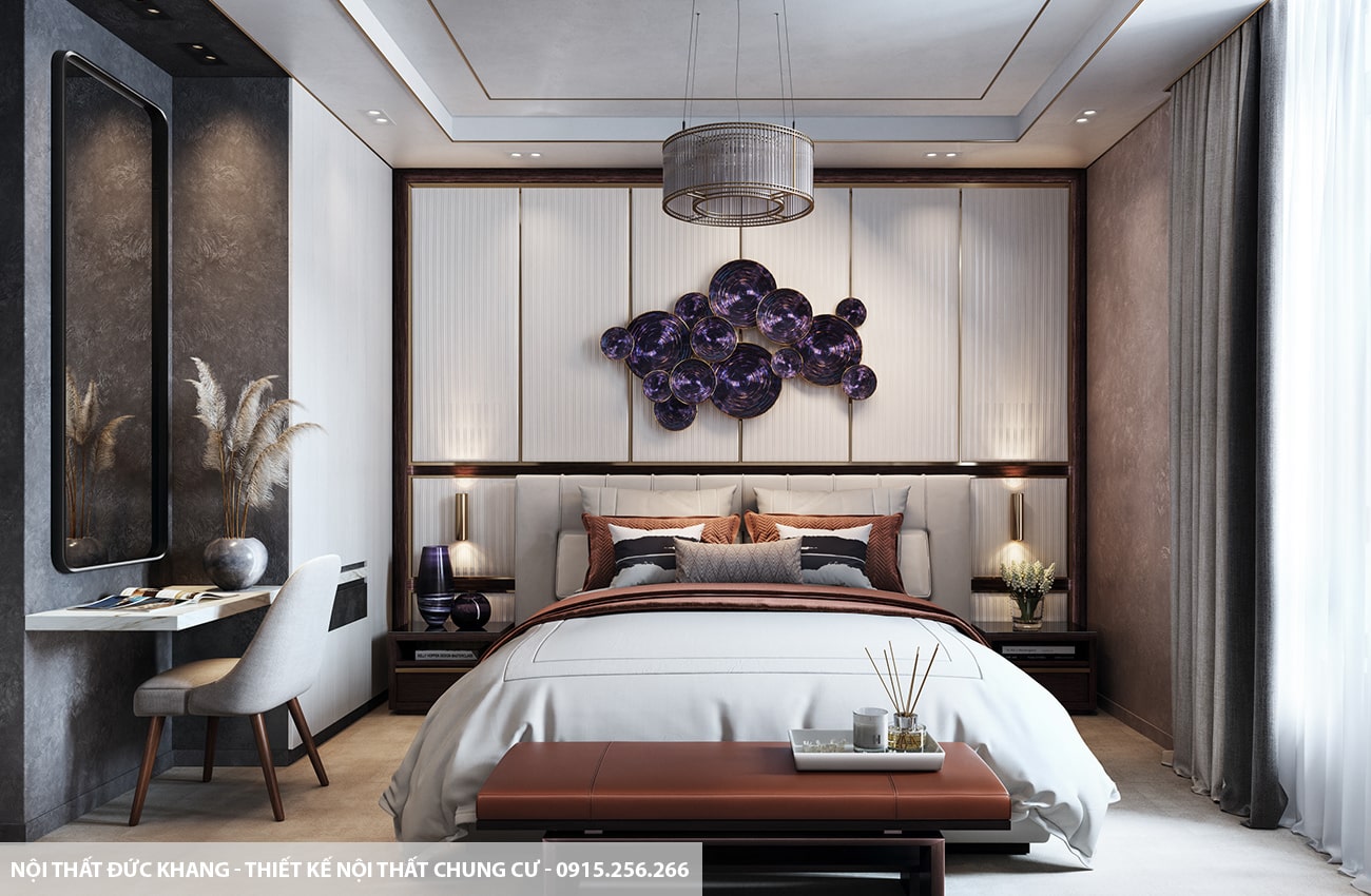 Mẫu 14: Thiết kế nội thất chung cư diện tích 70m2 – 2 phòng ngủ