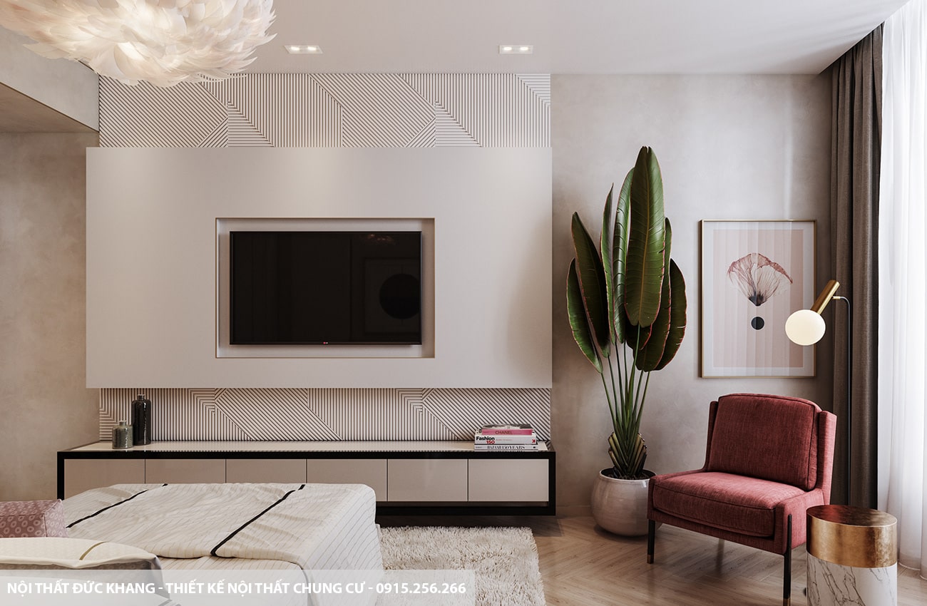 Mẫu 14: Thiết kế nội thất chung cư diện tích 70m2 – 2 phòng ngủ