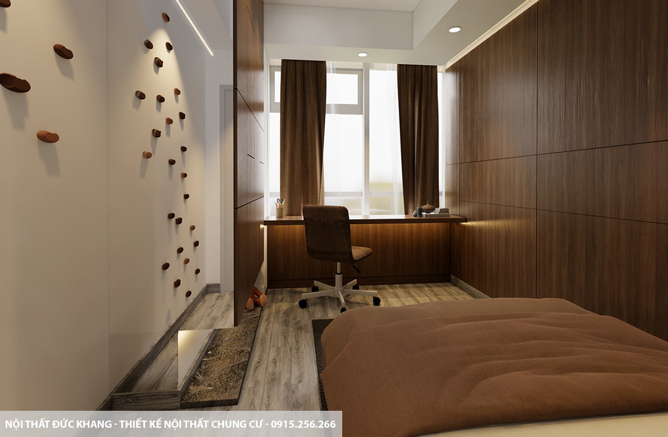 Mẫu 15: Thiết kế nội thất chung cư diện tích 75m2 – 2 phòng ngủ