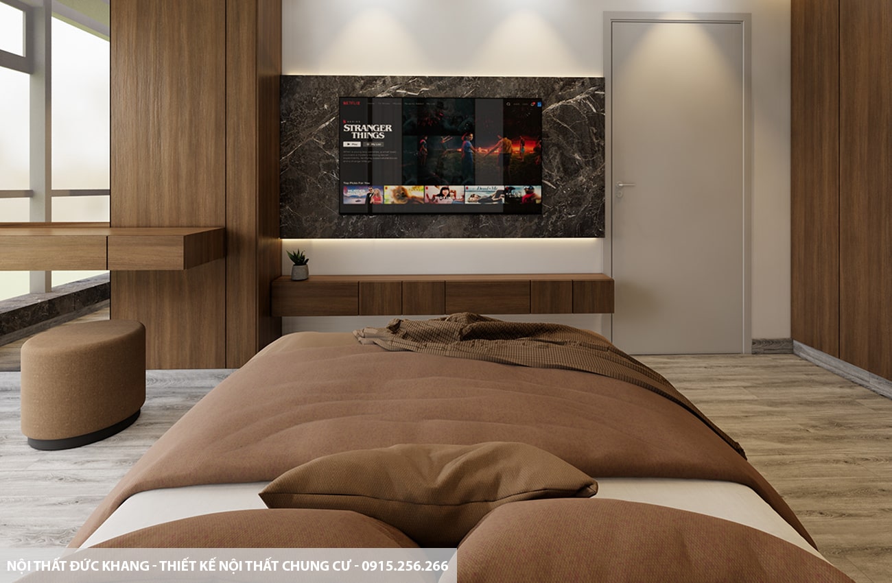 Mẫu 15: Thiết kế nội thất chung cư diện tích 75m2 – 2 phòng ngủ