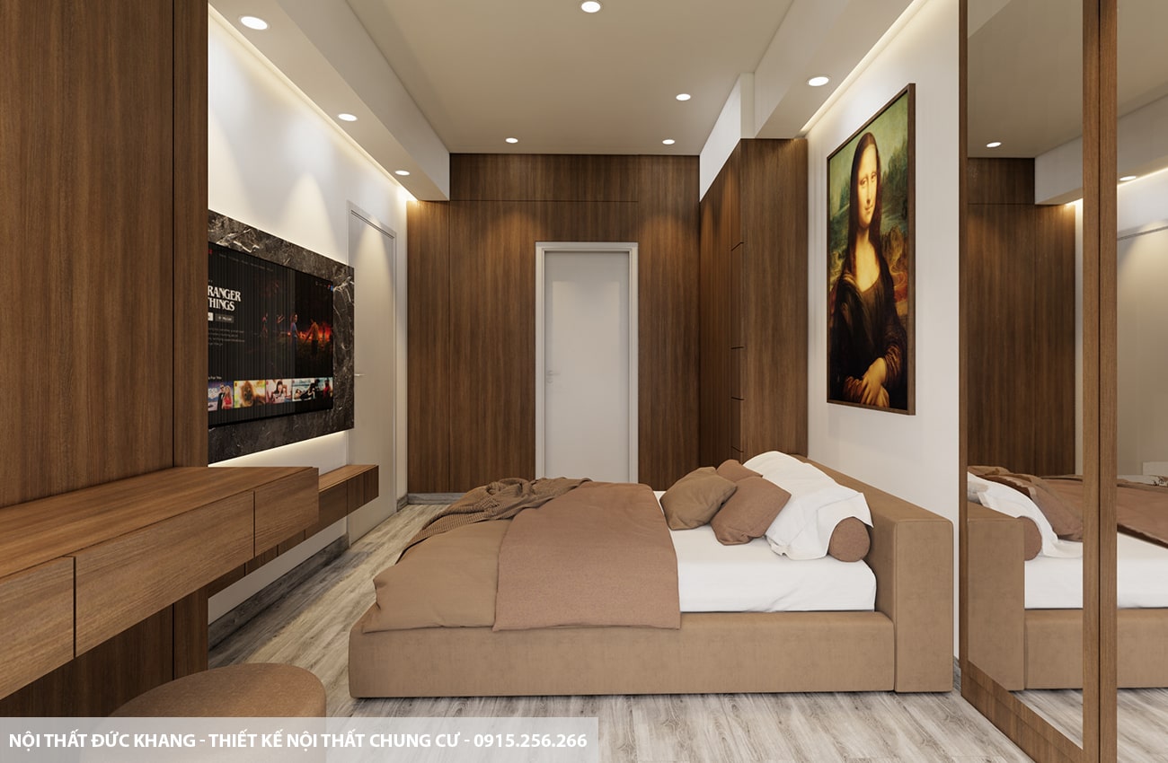 Mẫu 15: Thiết kế nội thất chung cư diện tích 75m2 – 2 phòng ngủ