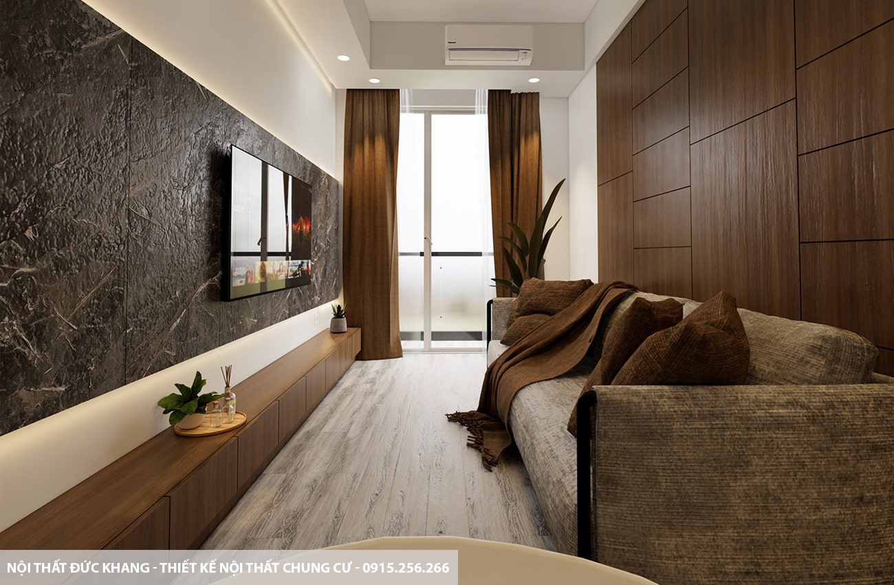 Mẫu 15: Thiết kế nội thất chung cư diện tích 75m2 – 2 phòng ngủ