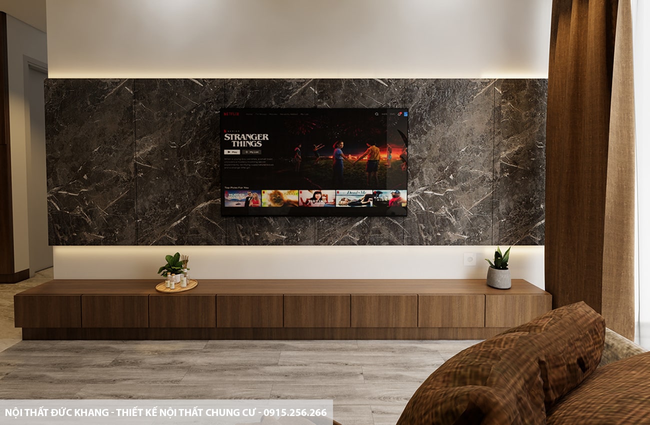 Mẫu 15: Thiết kế nội thất chung cư diện tích 75m2 – 2 phòng ngủ