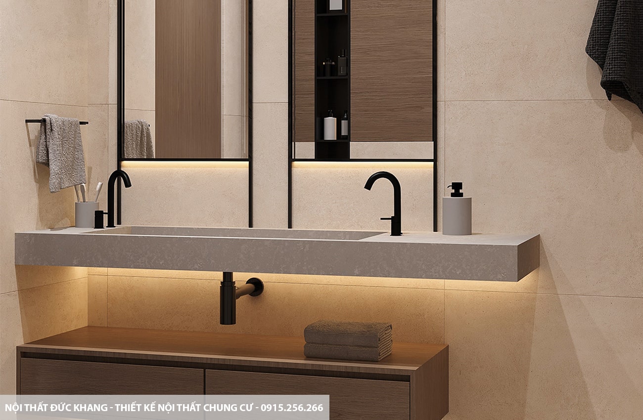 Mẫu 16: Thiết kế nội thất chung cư diện tích 78m2 – 2 phòng ngủ