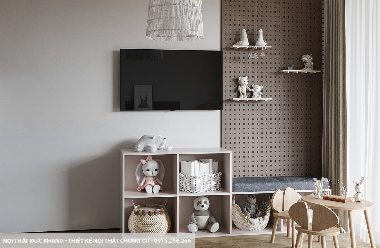 Mẫu 16: Thiết kế nội thất chung cư diện tích 78m2 – 2 phòng ngủ