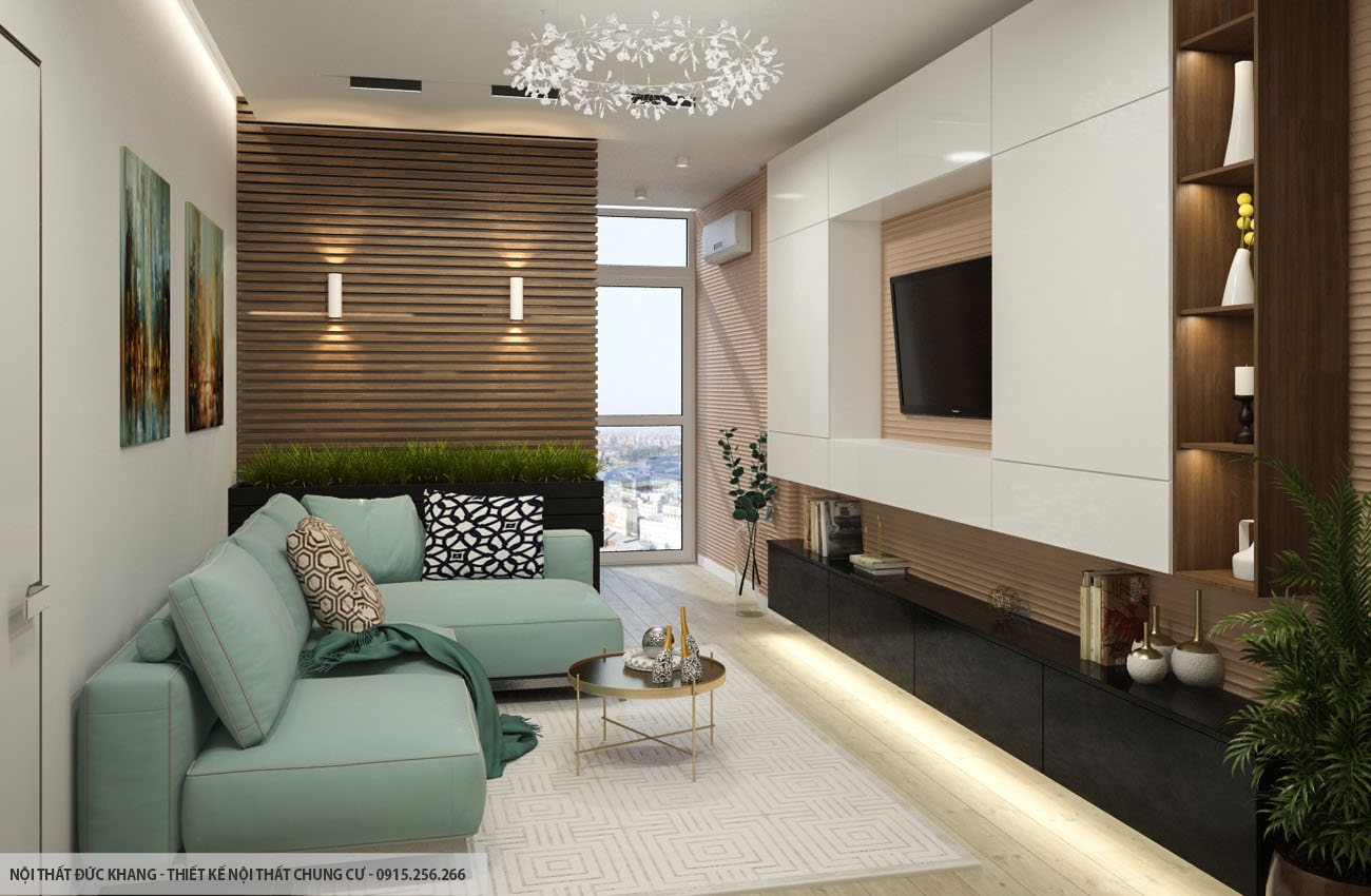 Mẫu 17: Thiết kế nội thất chung cư diện tích 80m2 – 2 phòng ngủ