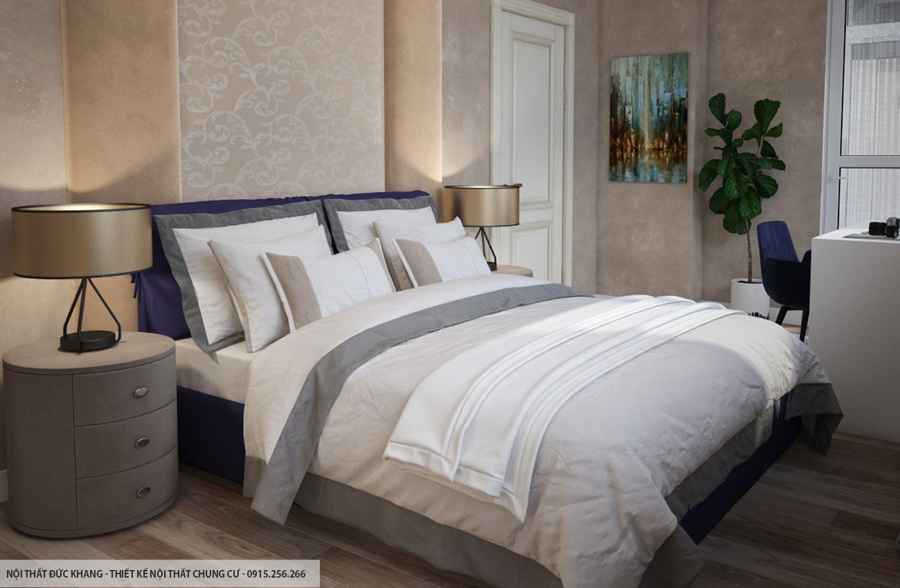 Mẫu 17: Thiết kế nội thất chung cư diện tích 80m2 – 2 phòng ngủ