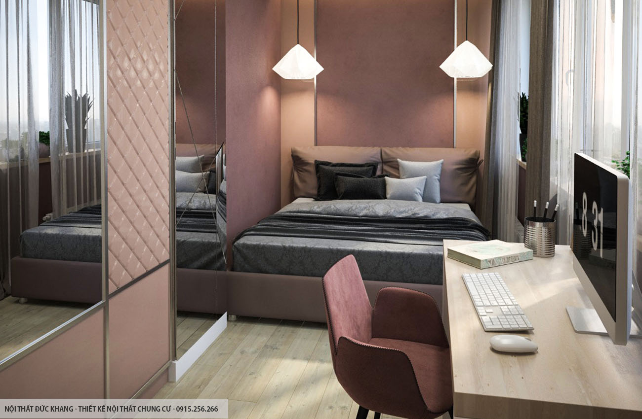 Mẫu 17: Thiết kế nội thất chung cư diện tích 80m2 – 2 phòng ngủ