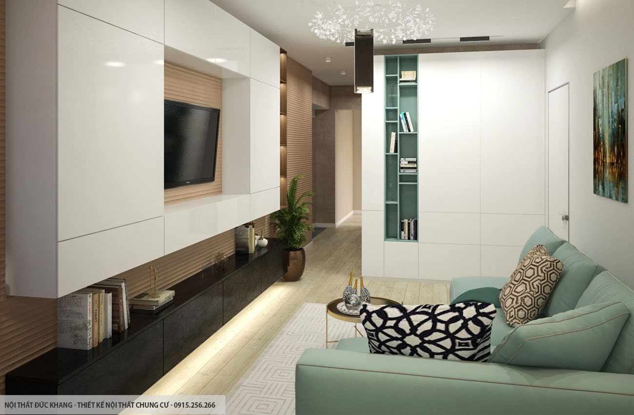 Mẫu 17: Thiết kế nội thất chung cư diện tích 80m2 – 2 phòng ngủ