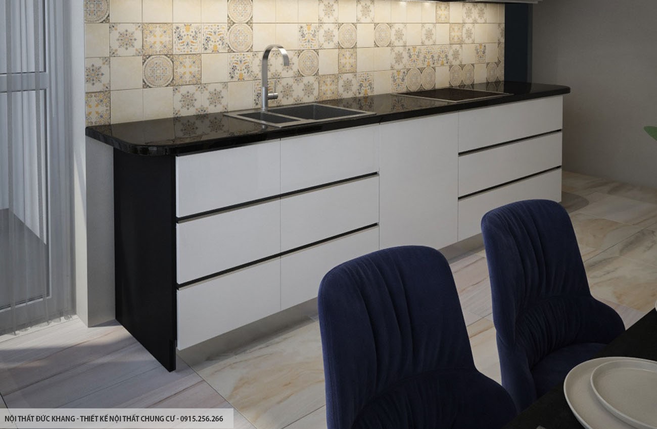 Mẫu 17: Thiết kế nội thất chung cư diện tích 80m2 – 2 phòng ngủ