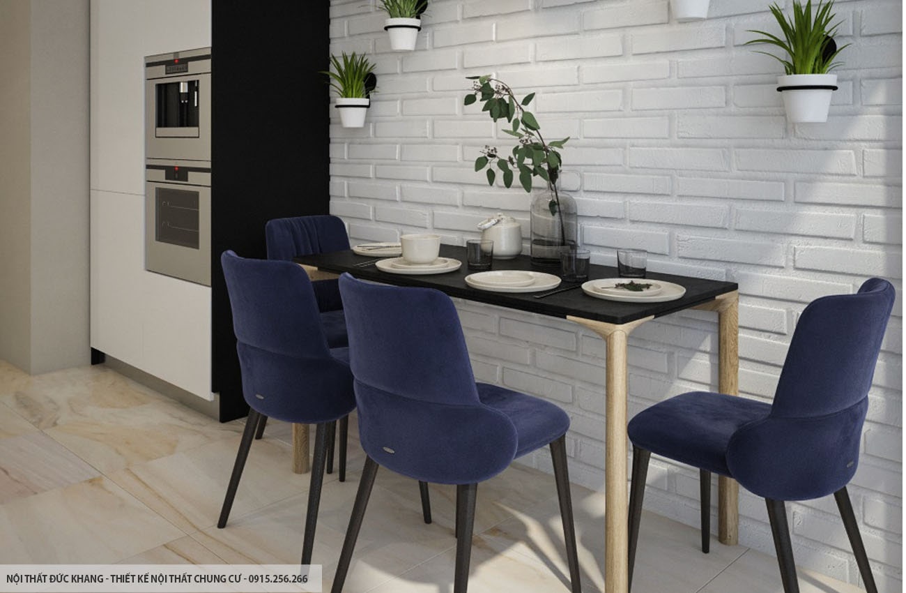 Mẫu 17: Thiết kế nội thất chung cư diện tích 80m2 – 2 phòng ngủ