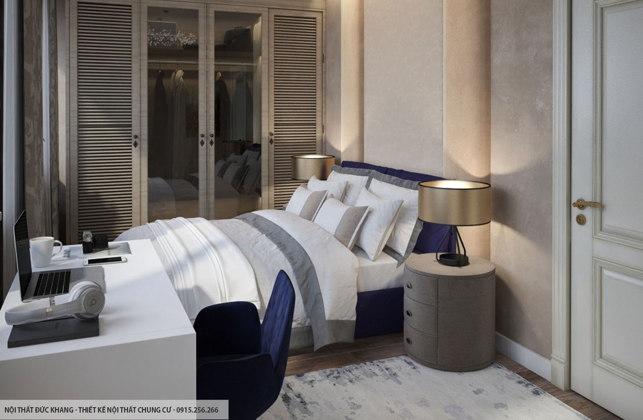 Mẫu 17: Thiết kế nội thất chung cư diện tích 80m2 – 2 phòng ngủ