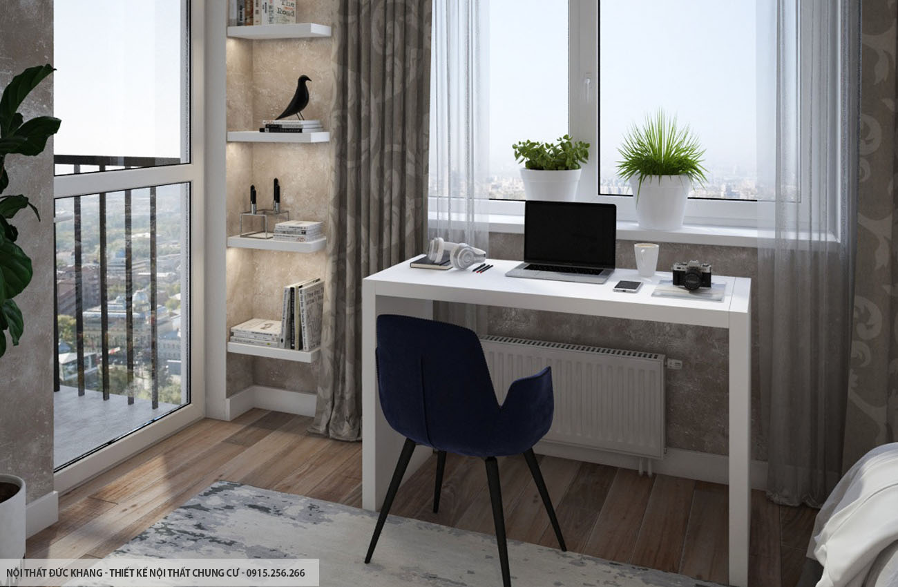 Mẫu 17: Thiết kế nội thất chung cư diện tích 80m2 – 2 phòng ngủ