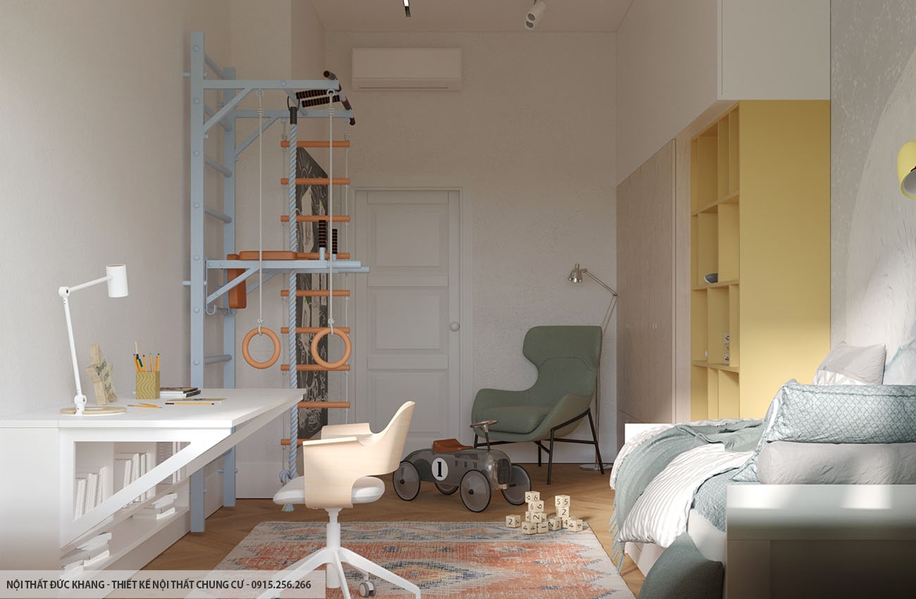 Mẫu 18: Thiết kế nội thất chung cư diện tích 85m2 – 3 phòng ngủ