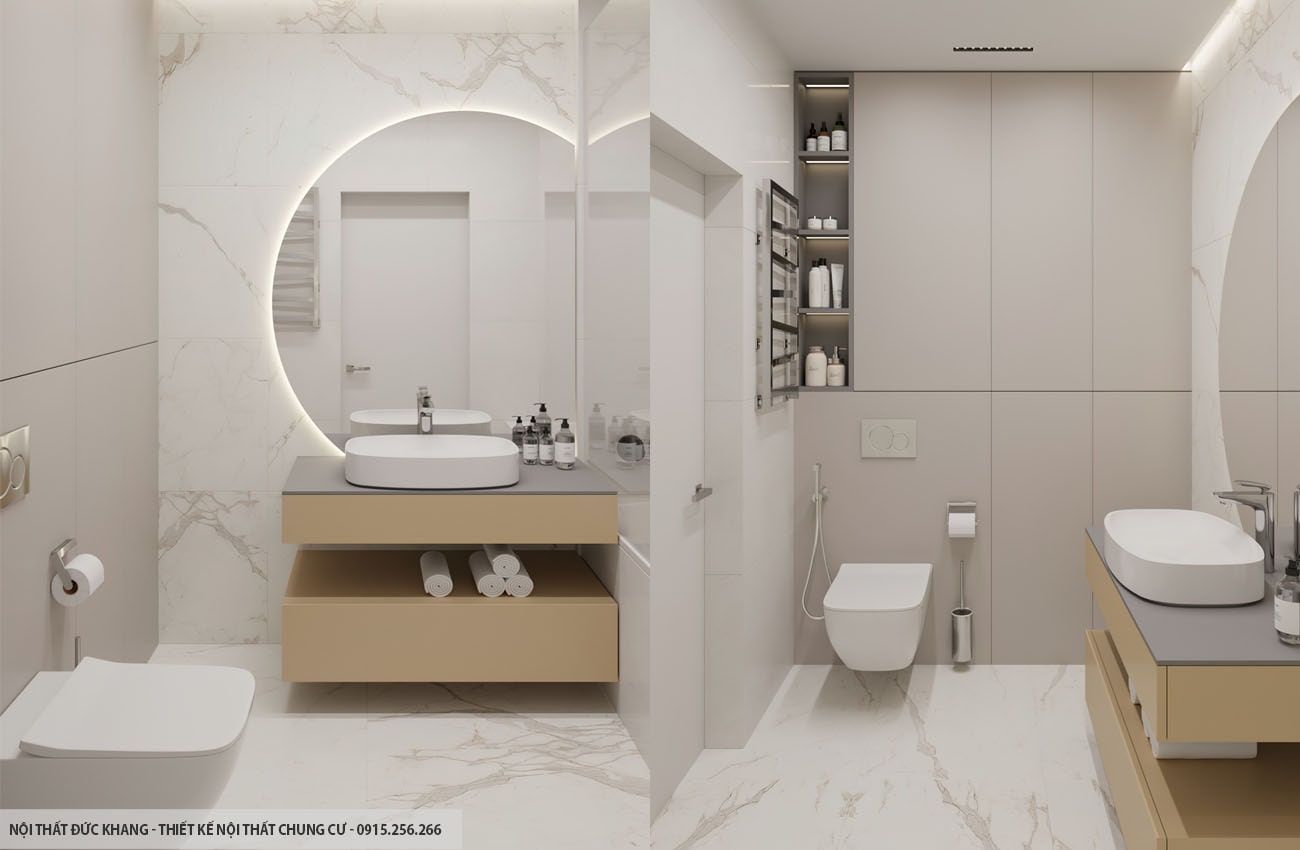 Mẫu 18: Thiết kế nội thất chung cư diện tích 85m2 – 3 phòng ngủ