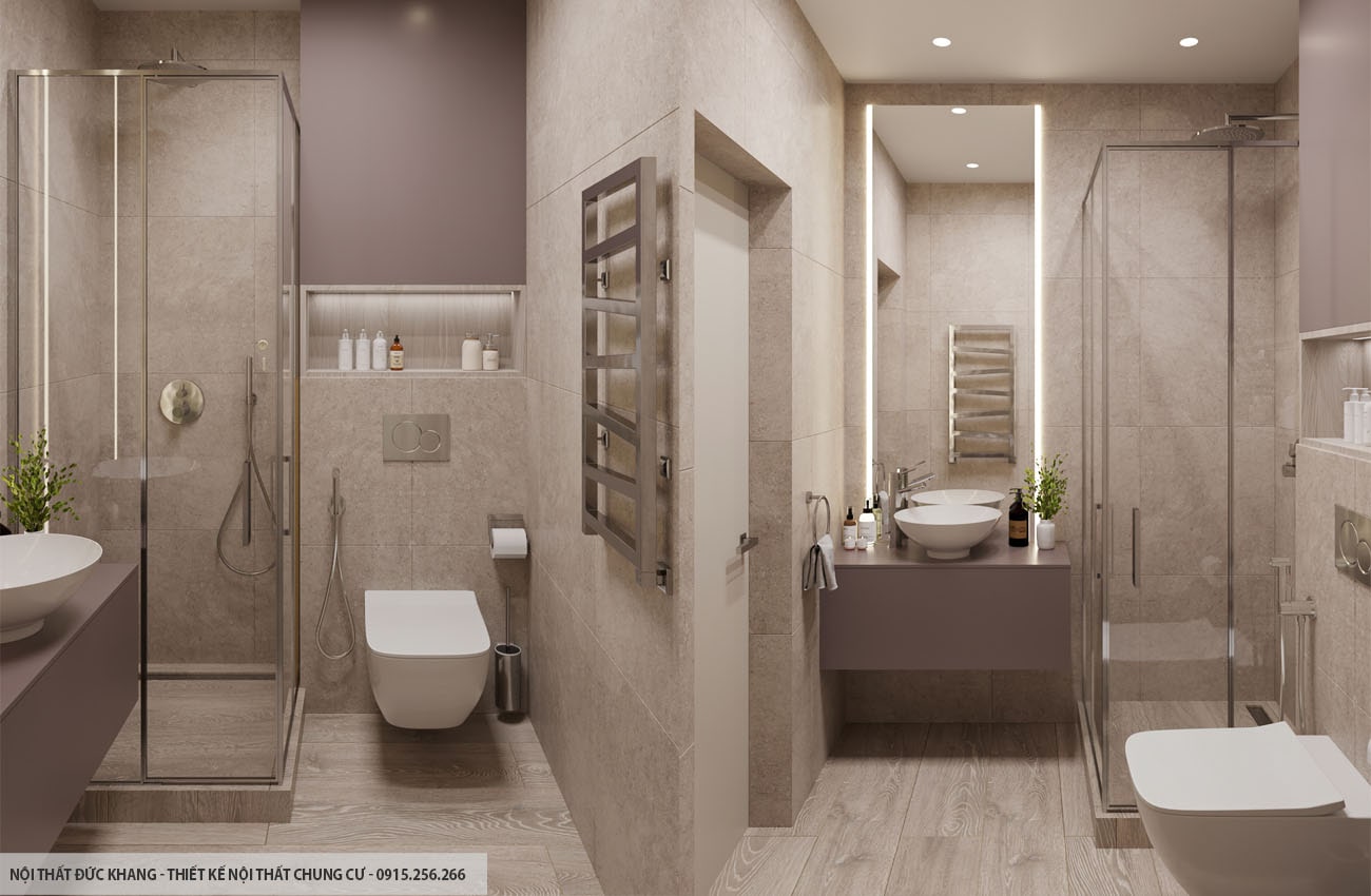 Mẫu 18: Thiết kế nội thất chung cư diện tích 85m2 – 3 phòng ngủ