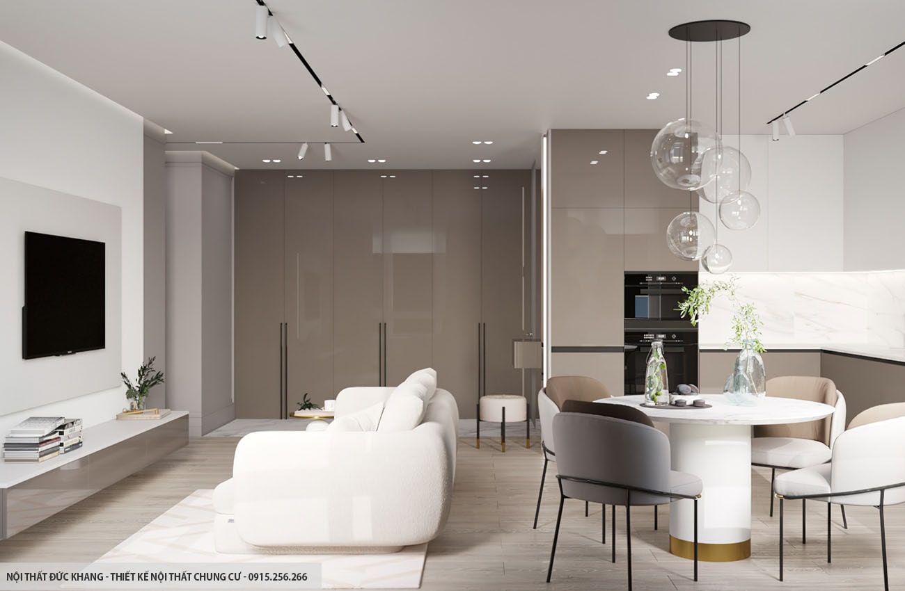 Mẫu 18: Thiết kế nội thất chung cư diện tích 85m2 – 3 phòng ngủ