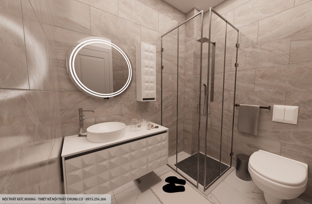 Mẫu 19: Thiết kế nội thất chung cư diện tích 90m2 – 3 phòng ngủ