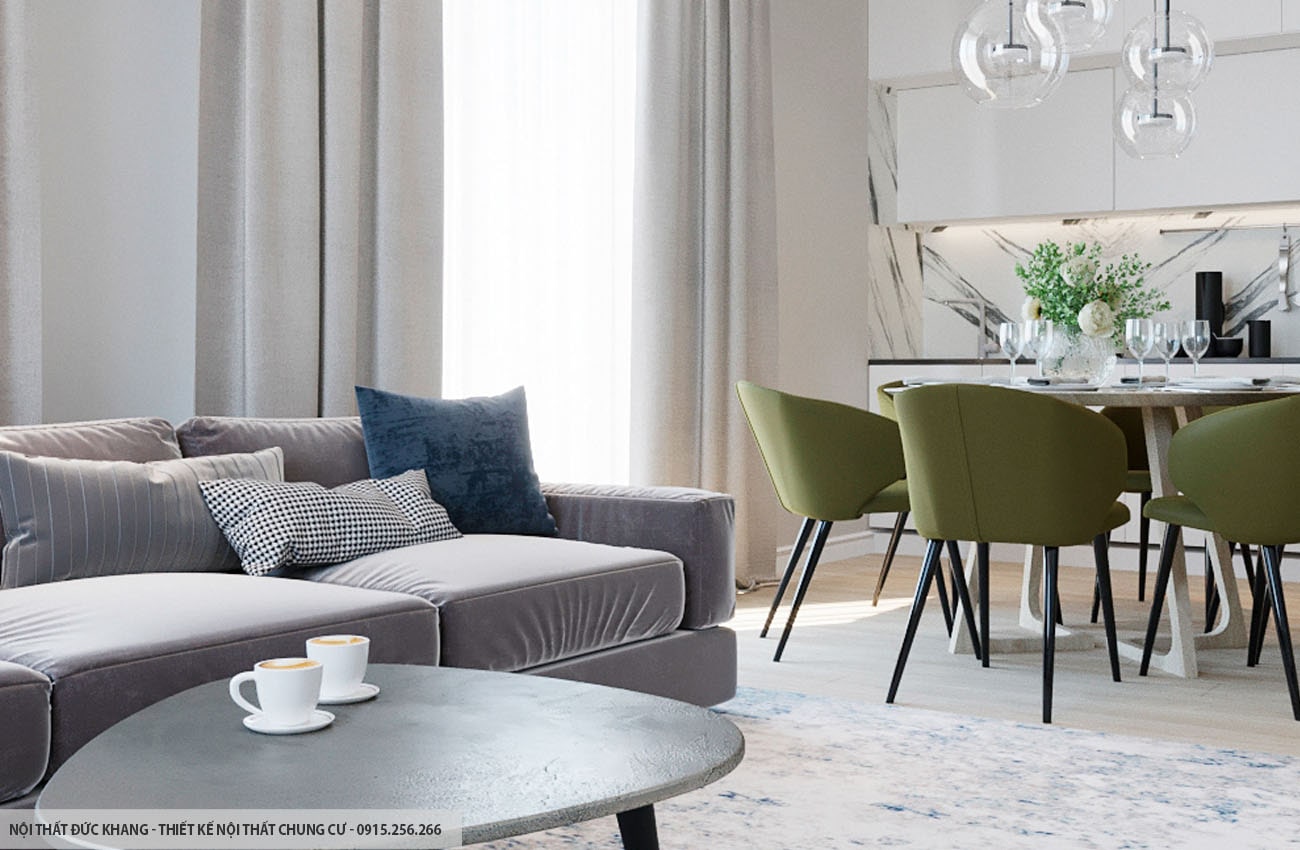 Mẫu 20: Thiết kế nội thất chung cư diện tích 93m2 – 3 phòng ngủ