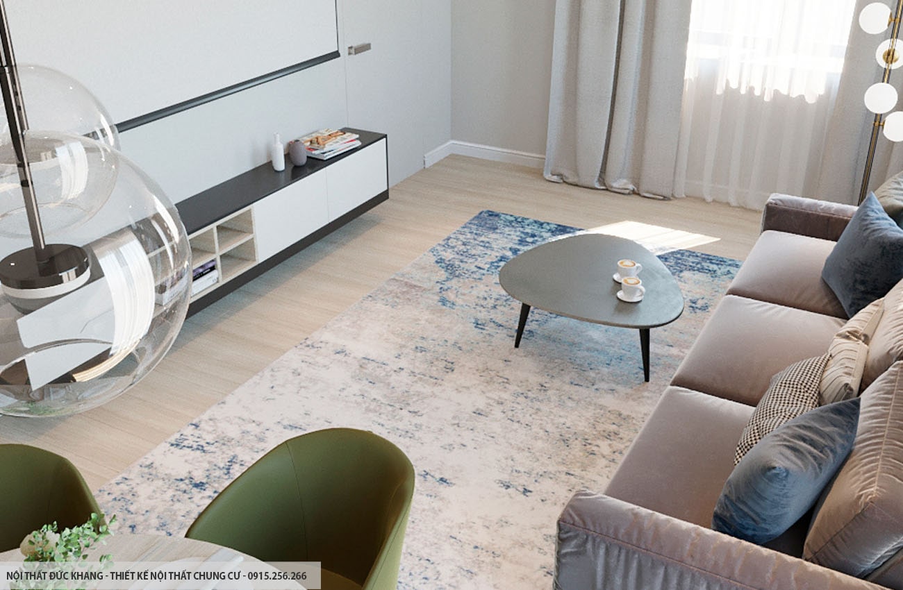 Mẫu 20: Thiết kế nội thất chung cư diện tích 93m2 – 3 phòng ngủ