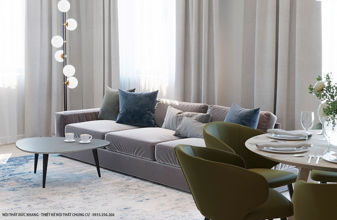 Mẫu 20: Thiết kế nội thất chung cư diện tích 93m2 – 3 phòng ngủ