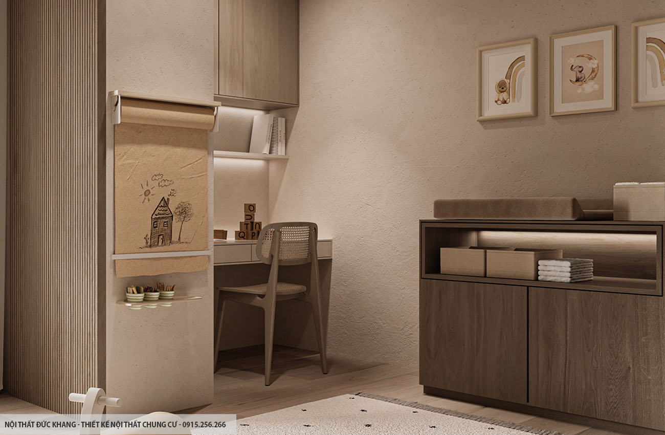 Mẫu 21: Thiết kế nội thất chung cư diện tích 95m2 – 3 phòng ngủ