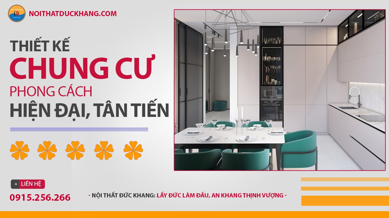 Thiết kế nội thất chung cư phong cách hiện đại, tân tiến