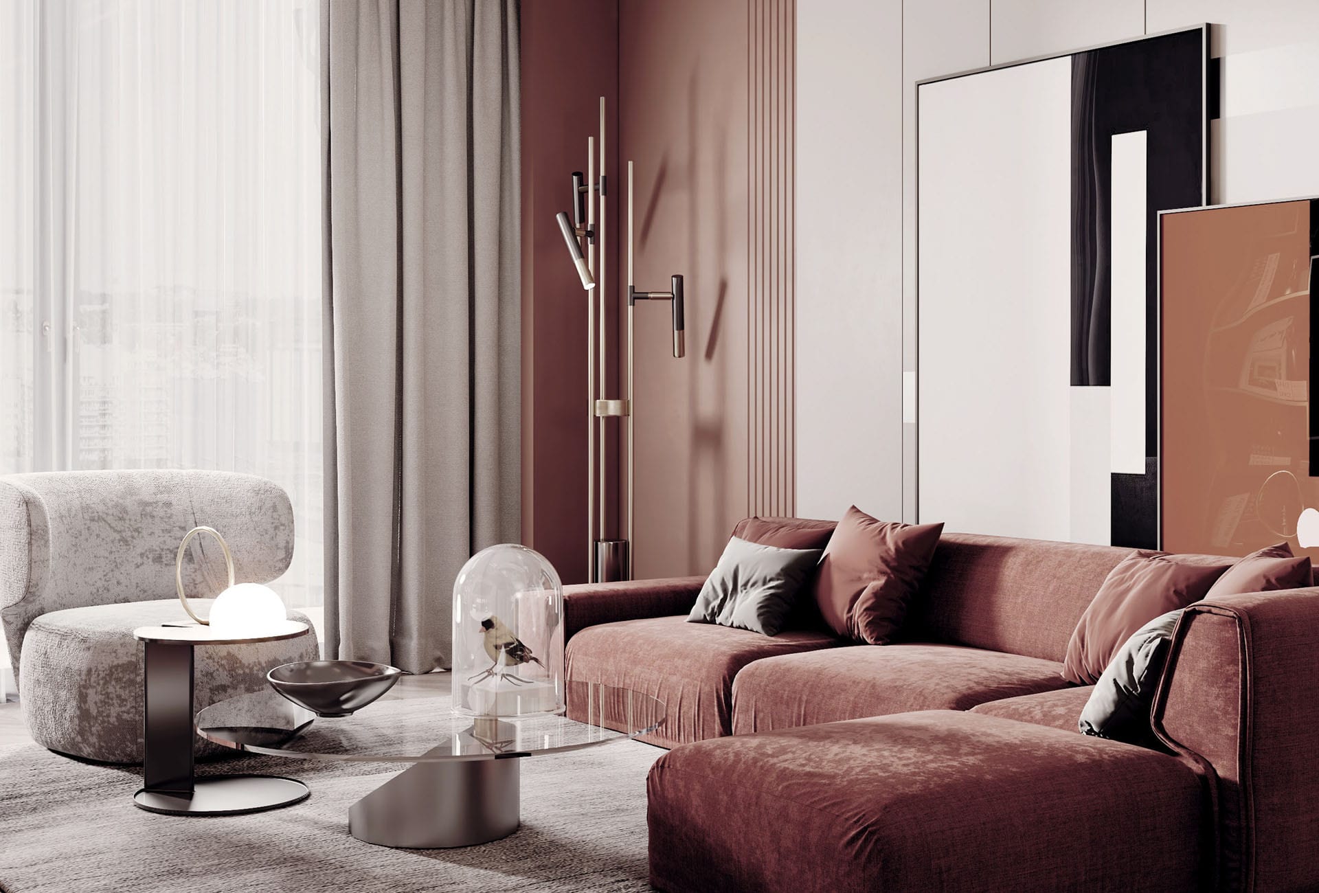 Mẫu nội thất phòng khách chung cư đẹp, phong cách, sang trọng