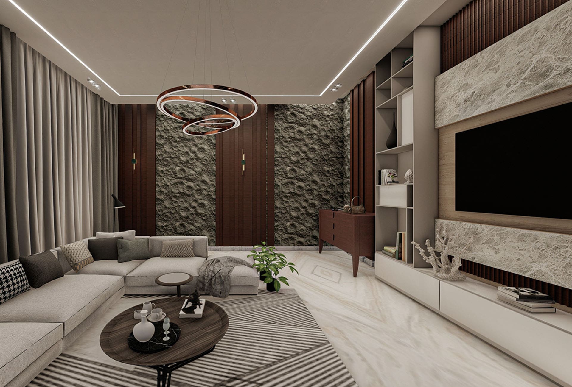 Mẫu nội thất phòng khách chung cư đẹp, phong cách, sang trọng