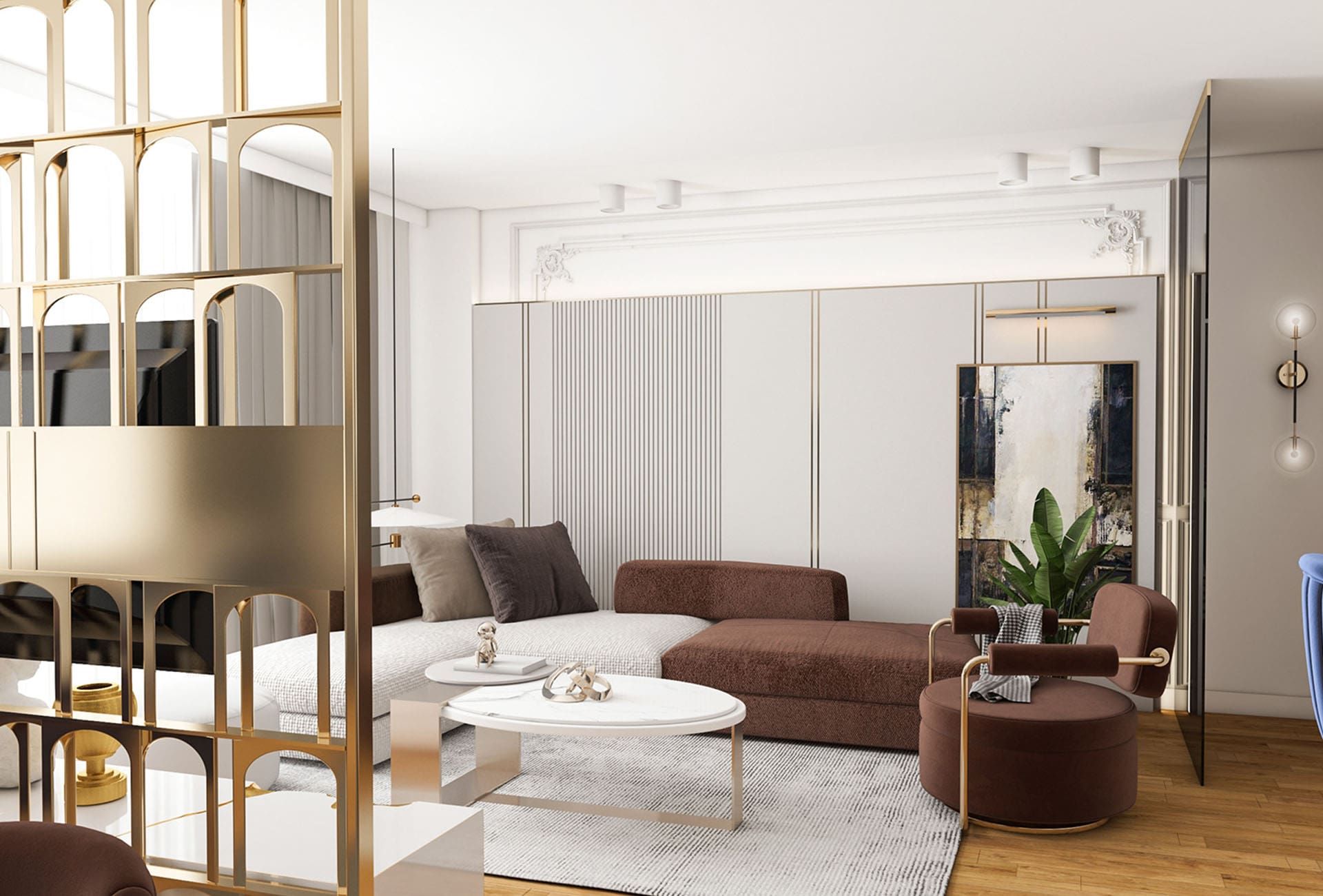 Mẫu nội thất phòng khách chung cư đẹp, phong cách, sang trọng